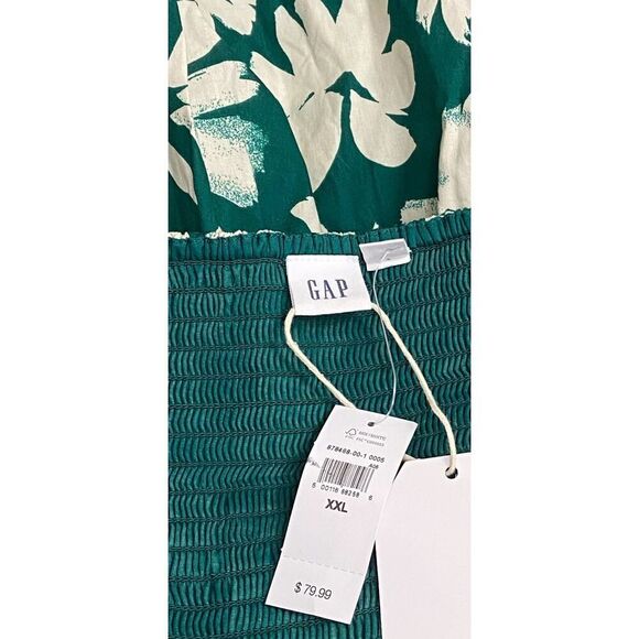 NWT Gap Tiered Maxi Dress Sleeveless Square Neck Floral Green Womens Size XXL* - Picture 5 of 7